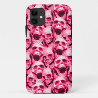 Hot-roze schedels iPhone 11 hoesje