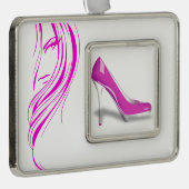 Hot Roze Schoen Mode Meisje Ornament (Rechts)