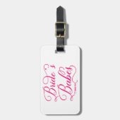 Hot-roze script | Bride Babes Bachelorette Party Bagagelabel (Voorkant verticaal)
