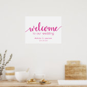 Hot-roze script | Welkomstteken voor Fuchsia Wedde Poster (Keuken)