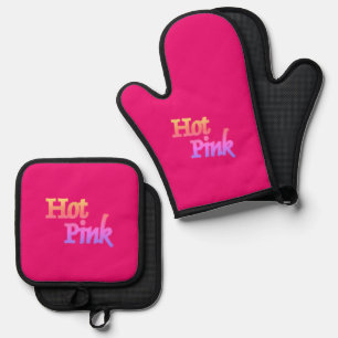 Hot Roze siliconen oven wanten pot houder sets Ovenwant & Pannenlap Set