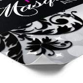 Hot-roze, Silver en Black Masquerade Ball Poster (Hoek)
