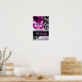Hot-roze, Silver en Black Masquerade Ball Poster (Keuken)