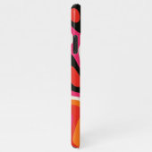 Hot Roze Sinaasappel Zwart Amorf Vormen Kunstpatro iPhone Hoesje (Rechterkant)