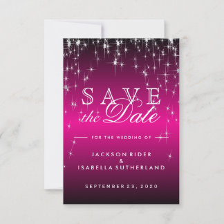 Hot-roze Star-lampjes - Sla de datum op Save The Date