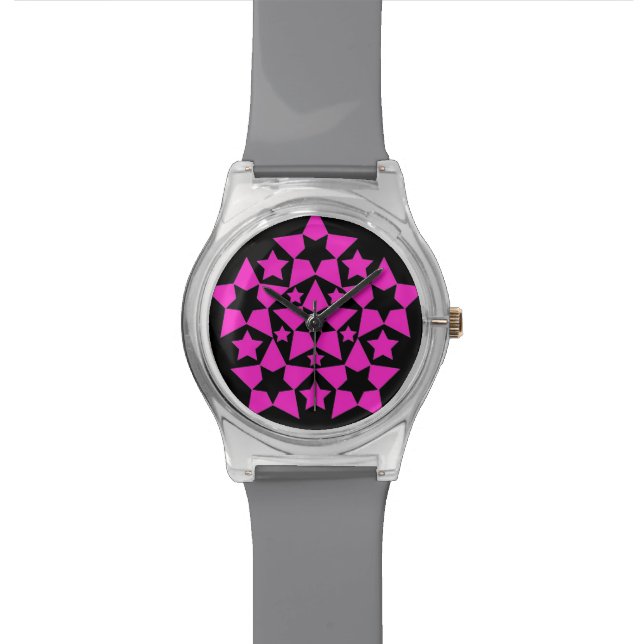 Hot-roze sterren horloge (Close Up)