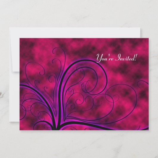 Hot-roze Storm Gothic Sweet 16 Uitnodiging (Voorkant)