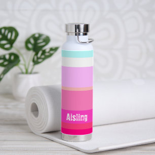 Hot-roze stripes, aangepast waterfles