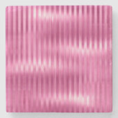 Hot-roze stripes stenen onderzetter (Voorkant)
