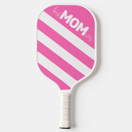 Hot-roze strips Beste mama ooit Pickleball Paddle (Achterkant)