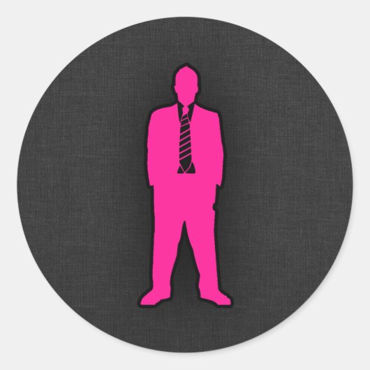 Hot roze Swag Ronde Sticker (Voorkant)