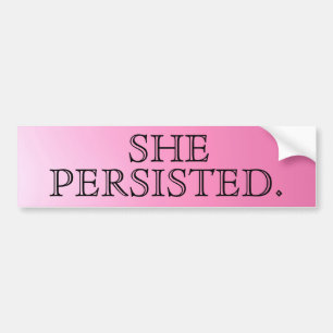 Hot-roze Typografie "Ze hield stand." Bumpersticker
