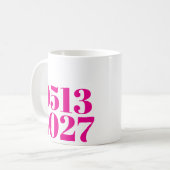 Hot Roze Vette Trouwdatum Verloving Gifts Koffiemok (Voorkant links)