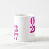 Hot Roze Vette Trouwdatum Verloving Gifts Koffiemok (Center)