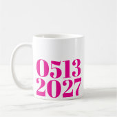 Hot Roze Vette Trouwdatum Verloving Gifts Koffiemok (Links)