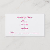 Hot-roze Visitekaartje (Achterkant)