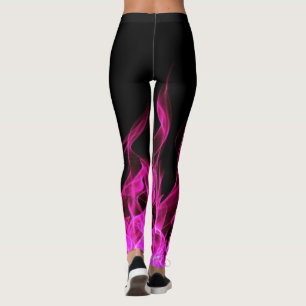 Hot-roze vlammen leggings