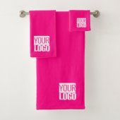 Hot-roze - voeg logo toe bad handdoek (Insitu)