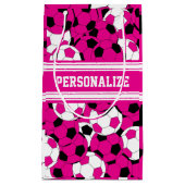 Hot-roze Voetbal collage Klein Cadeauzakje (Voorkant)