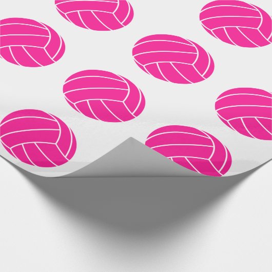 Hot-roze volleybal cadeaupapier (Hoek)