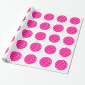 Hot-roze volleybal cadeaupapier (Uitgerold)