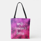 Hot roze vrouw mam baas babe leuk script typografi draagtas (Achterkant)