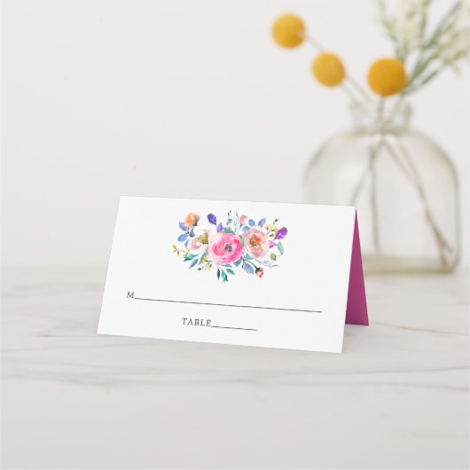 Hot-roze Waterverf Floral Wedding (Voorkant)