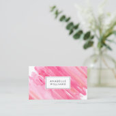 Hot-roze Waterverf Modern Visitekaartje (Staand voorkant)