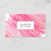 Hot-roze Waterverf Modern Visitekaartje (Voorkant)
