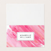 Hot-roze Waterverf Modern Visitekaartjes (Buitenkant ongevouwen)