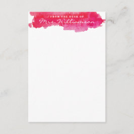 Hot-roze Waterverf Notitiekaartje