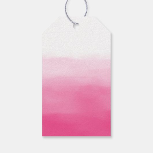 Hot roze Waterverf ombre dank u Cadeaulabel (Achterkant)