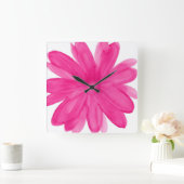 Hot-roze Waterverf ventilator Vierkante Klok (Huis)