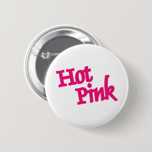 Hot Roze witte ronde knop Button 5,7 Cm