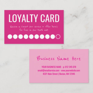 Hot Roze Witte Tien Bezoeken Loyalty Ponskaart