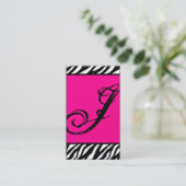 Hot-roze witte zebra Print Pattern Visitekaartje (Staand voorkant)