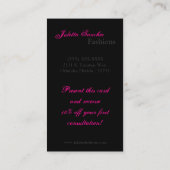 Hot-roze witte zebra Print Pattern Visitekaartje (Achterkant)