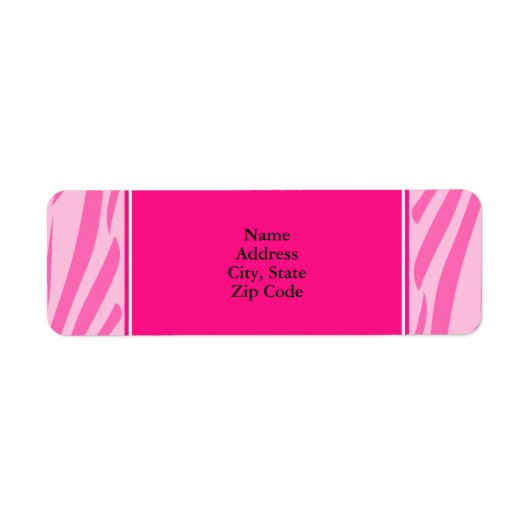 Hot-roze Zebra afdrukken Etiket (Voorkant)