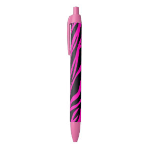 Hot-roze Zebra gestreept Zwarte Inkt Pen