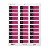Hot roze Zebra monogram retour adres labels (Full Sheet)