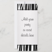 Hot-roze Zebra Party-uitnodiging Sjabloon Kaart (Achterkant)