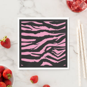 Hot-Roze Zebra Print Luncheon Napkins Servet