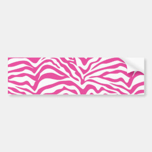 Hot-Roze Zebra print Wild Animal Stripes Bumpersticker
