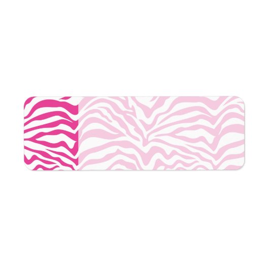 Hot-Roze Zebra print Wild Animal Stripes Etiket (Voorkant)