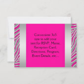 Hot-roze Zebra RSVP (Voorkant)