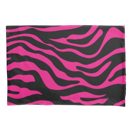Hot-Roze Zebra Stripes Animal Print Kussensloop (Voorkant)