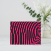 Hot-roze Zebra-stripes Briefkaart (Staand voorkant)