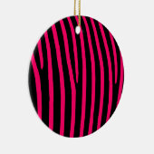 Hot-roze Zebra-stripes Keramisch Ornament (Rechts)