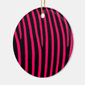 Hot-roze Zebra-stripes Keramisch Ornament (Links)