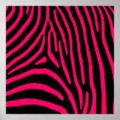 Hot-roze Zebra-stripes Poster (Voorkant)